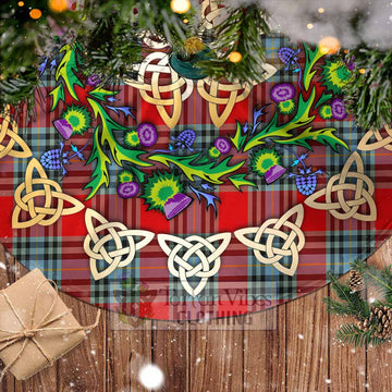 MacLeay (McLeay) Tartan Christmas Tree Skirt with Thistle Celtic Knot Style