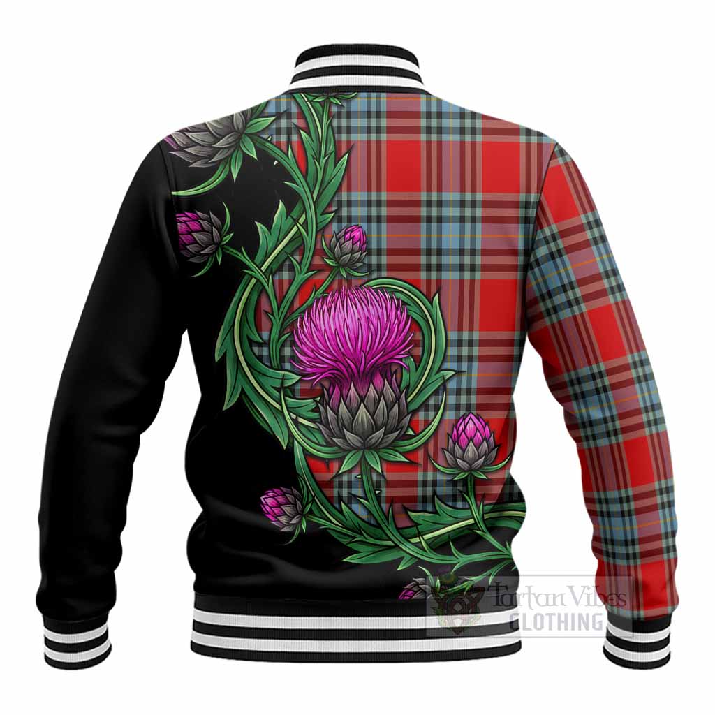 MacLeay (McLeay) Tartan Baseball Jacket Resilient Scottish Thistle - Tartan Vibes Clothing