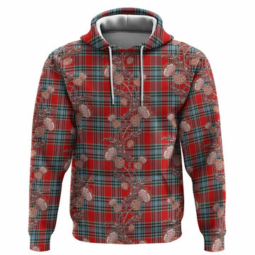 MacLeay (McLeay) Tartan Hoodie Seamless Scottish Thistle Flowers