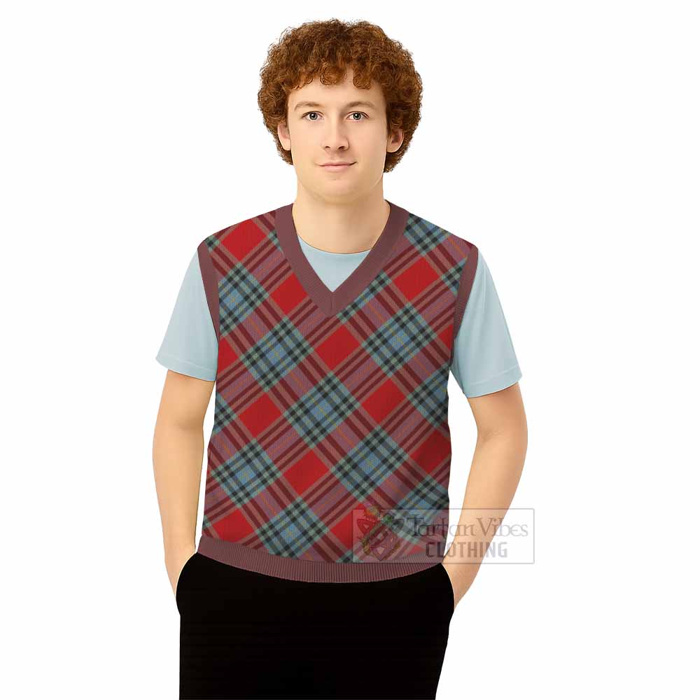 MacLeay (McLeay) Tartan  Knitted V-Neck Vest Cross Style