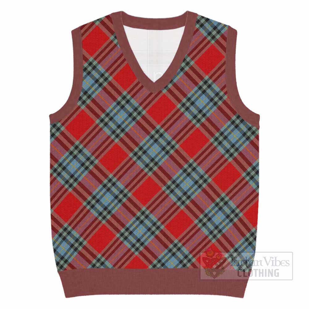 MacLeay (McLeay) Tartan  Knitted V-Neck Vest Cross Style