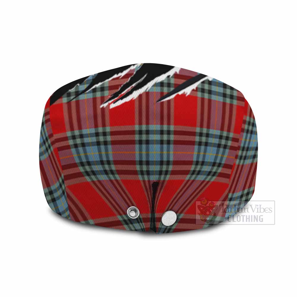 MacLeay (McLeay) Tartan Loch Ness Monster Flat Cap, Jeff Cap Celtic Knot Nessie Art