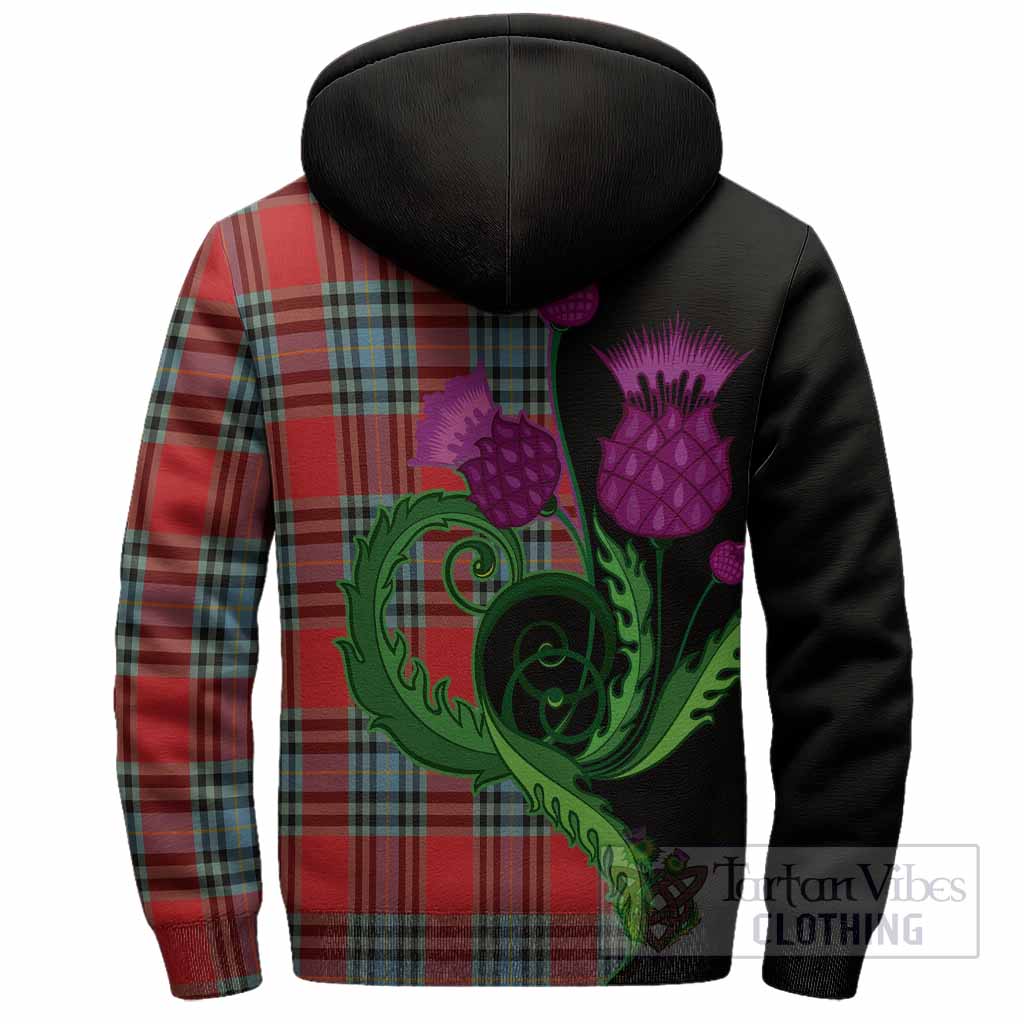 MacLeay (McLeay) Tartan Sherpa Hoodie Traditional Scottish Thistle