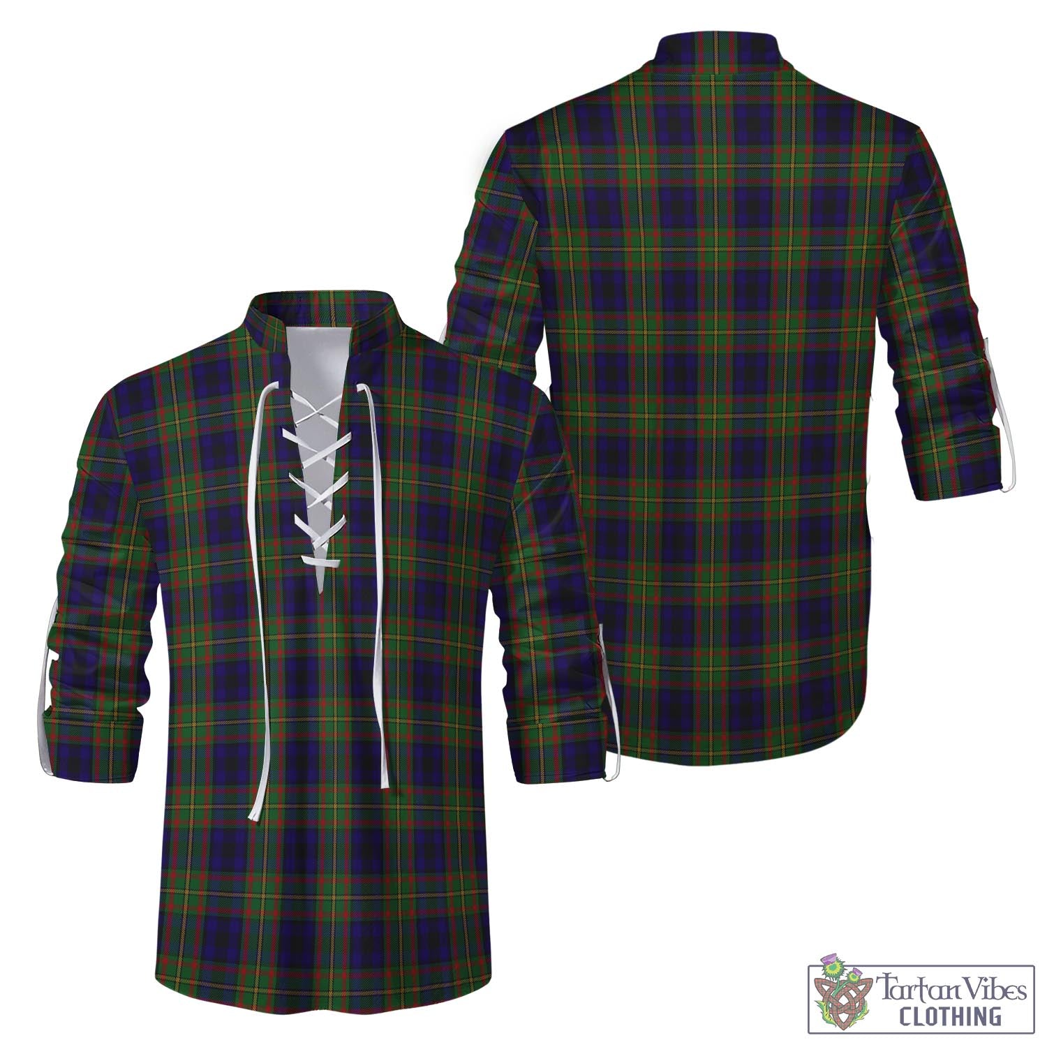 Tartan Vibes Clothing MacLeish Tartan Men's Scottish Traditional Jacobite Ghillie Kilt Shirt