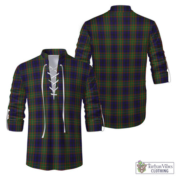 Tartan Vibes Clothing MacLeish Tartan Men's Scottish Traditional Jacobite Ghillie Kilt Shirt