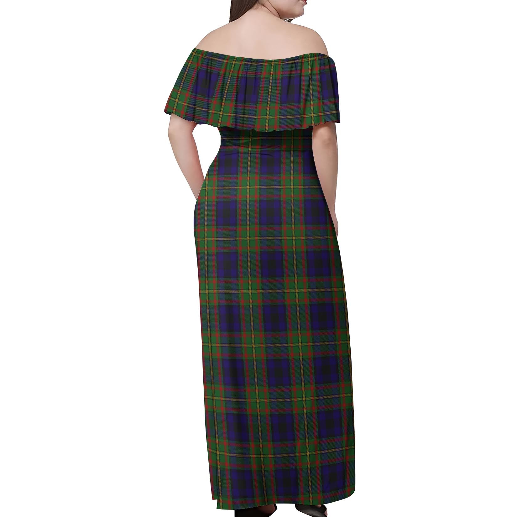 MacLeish (McLeish) Tartan Off Shoulder Long Dress - Tartan Vibes Clothing