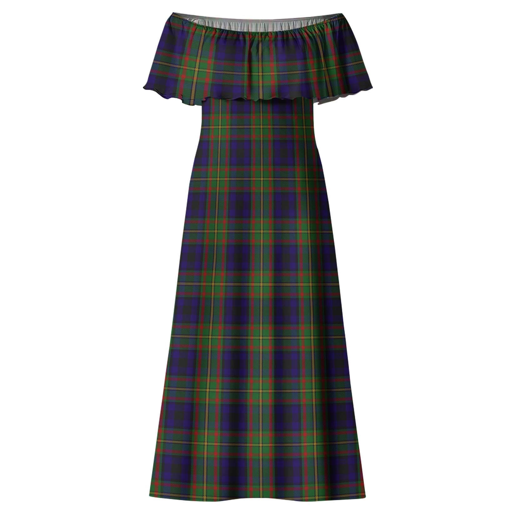MacLeish (McLeish) Tartan Off Shoulder Long Dress - Tartan Vibes Clothing