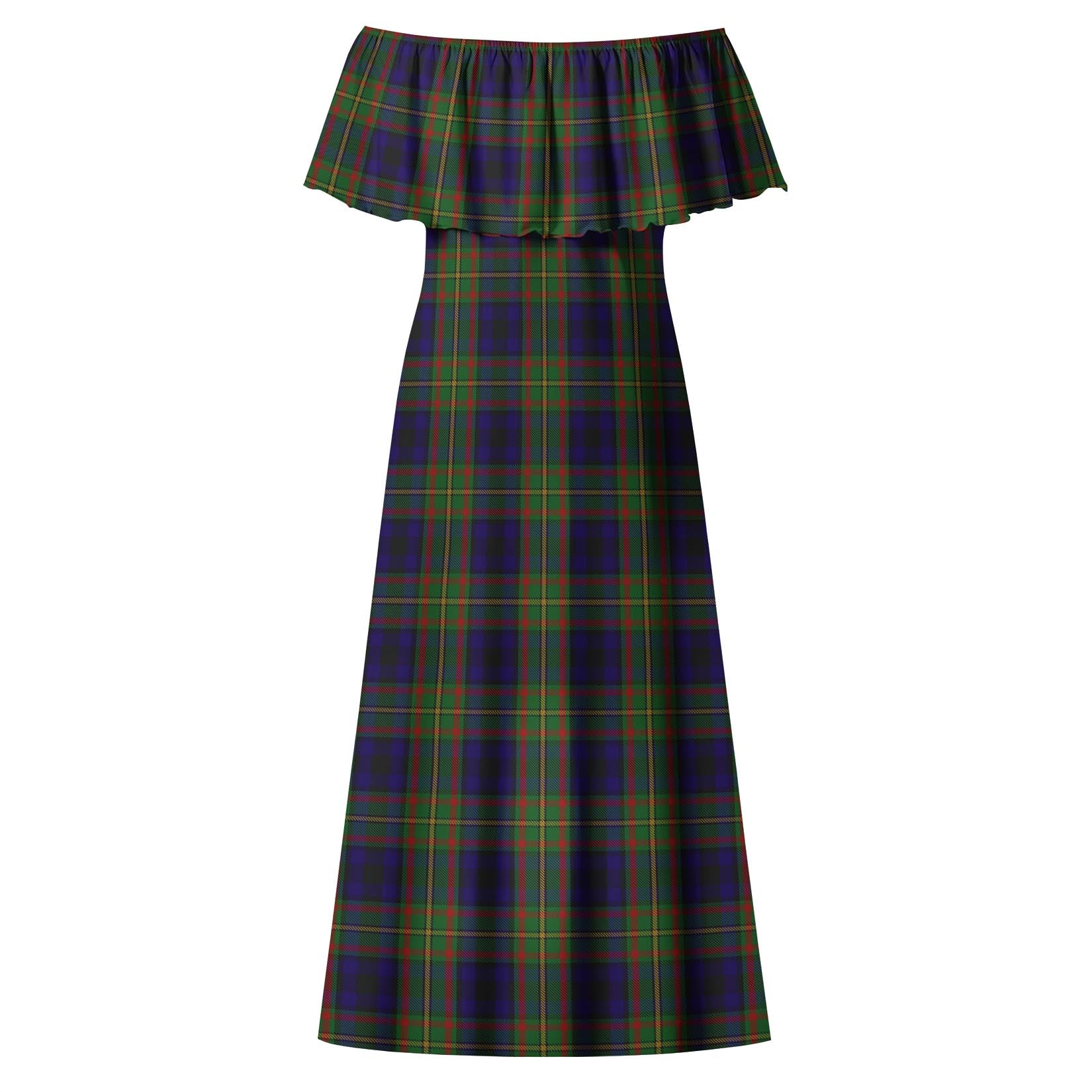 MacLeish (McLeish) Tartan Off Shoulder Long Dress - Tartan Vibes Clothing