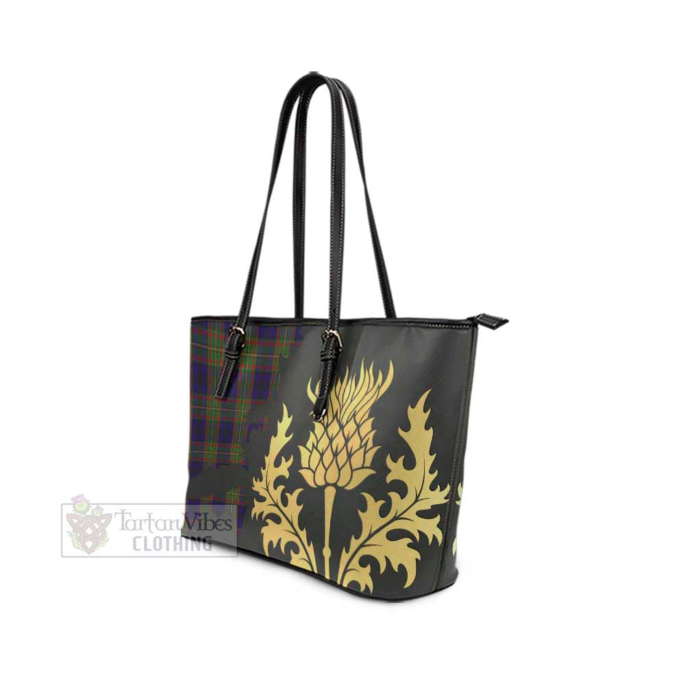 MacLeish (McLeish) Tartan Leather Tote Bag Gold Thistle Style - Tartan Vibes Clothing