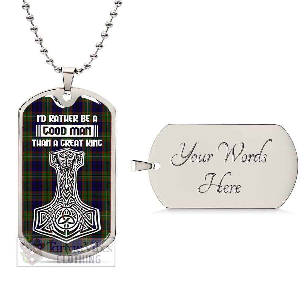 MacLeish (McLeish) Tartan Dog Tag Necklace Viking Mjolnir Style Silver Yes - Tartan Vibes Clothing