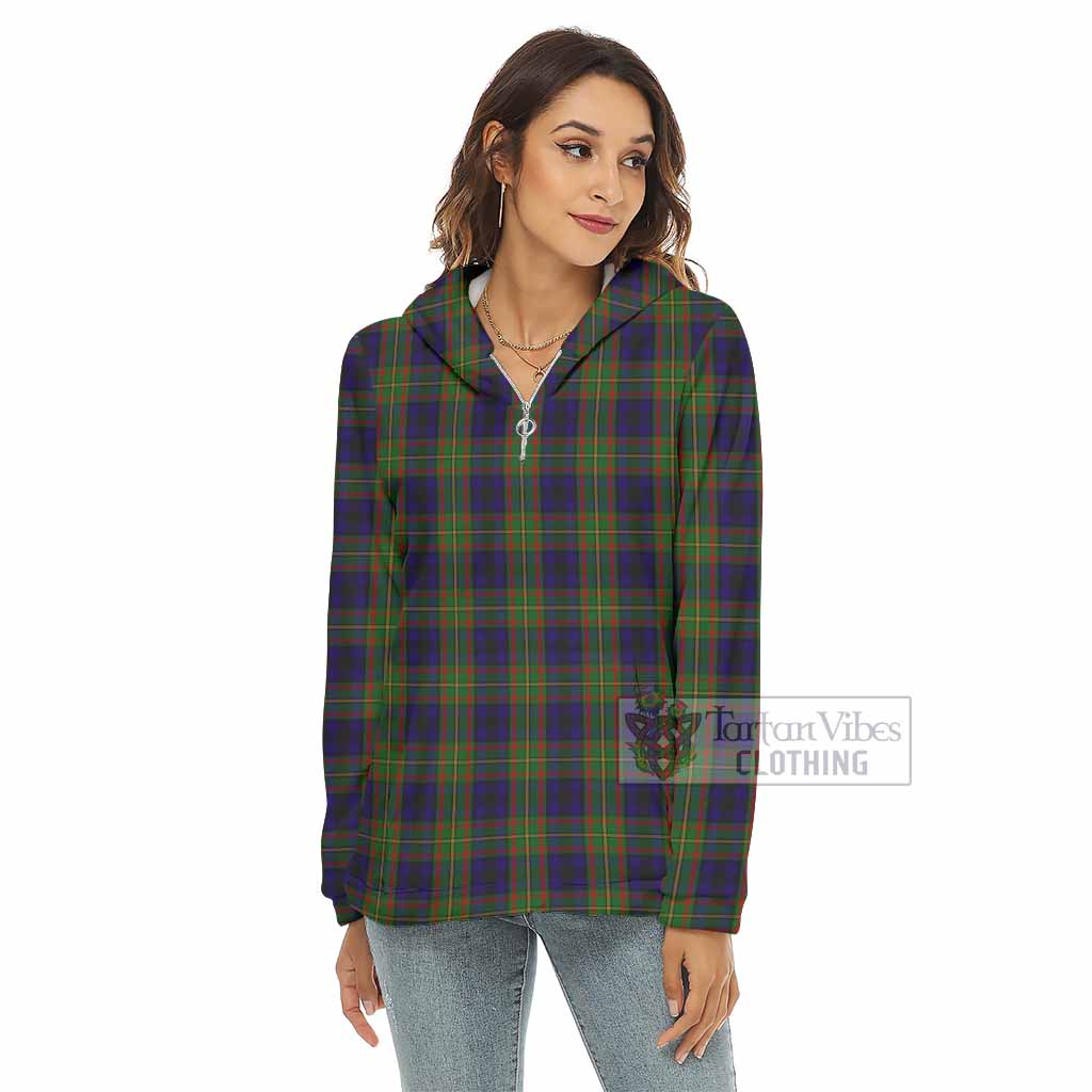MacLeish (McLeish) Tartan Women's Borg Fleece Hoodie with Half Zip - Tartan Vibes Clothing