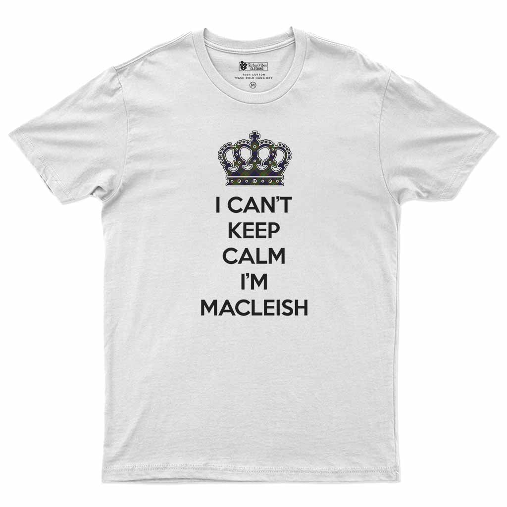 MacLeish (McLeish) Can't Keep Calm Men's T-Shirt White - Tartan Vibes Clothing