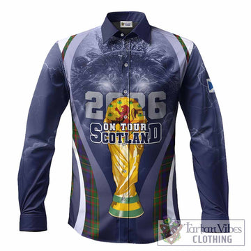 MacLeish (McLeish) Scotland Football Tartan Long Sleeve Button Shirts Scotland On Tour Trophy Style