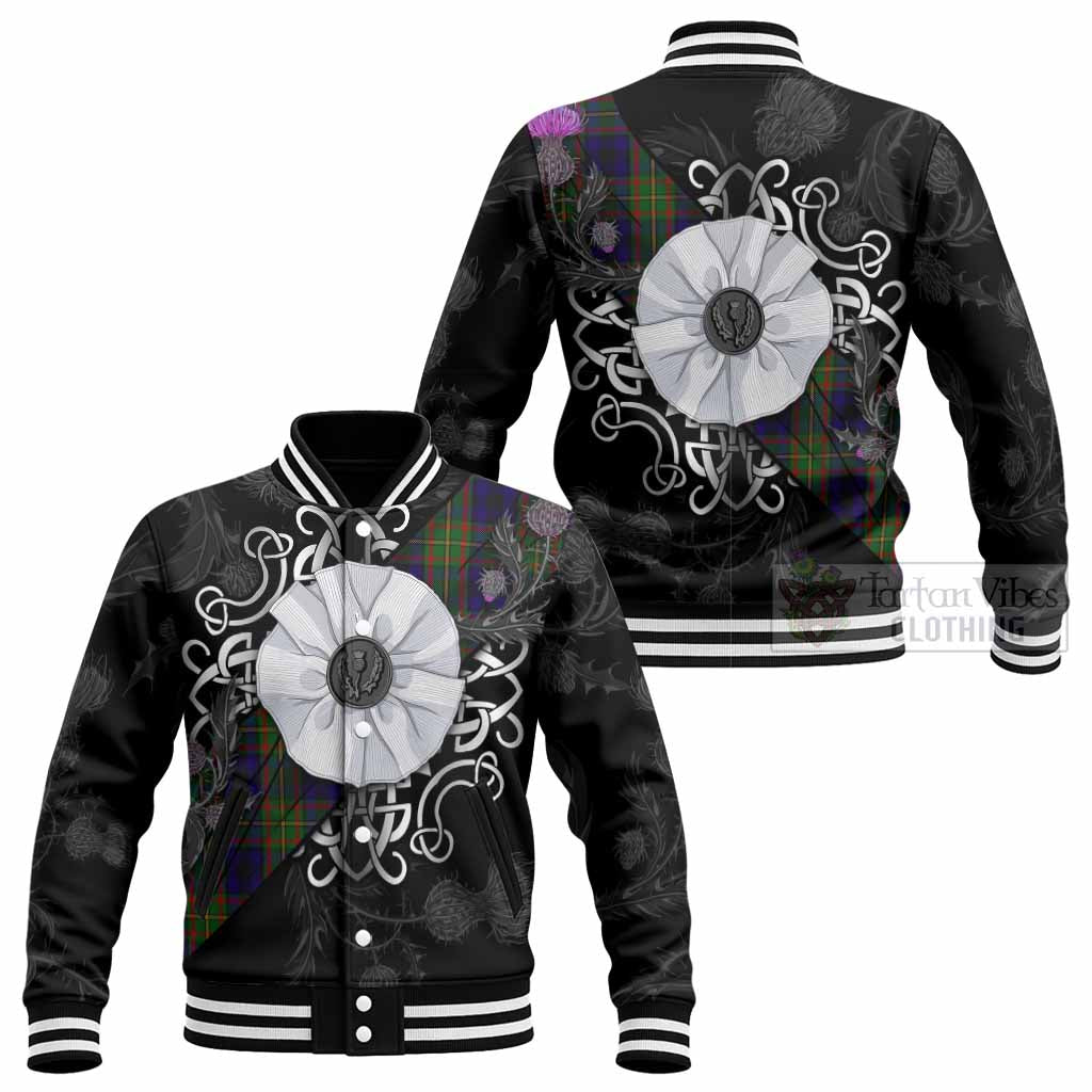 MacLeish (McLeish) Tartan Baseball Jacket Jacobite White Rose - Tartan Vibes Clothing