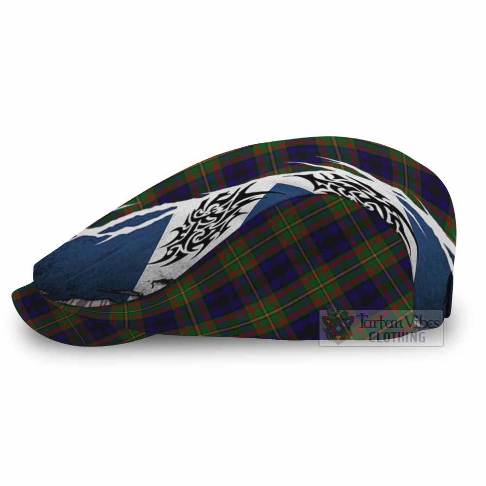 MacLeish (McLeish) Tartan Flat Cap, Jeff Cap Scotland Flag Ripped Tribal Design