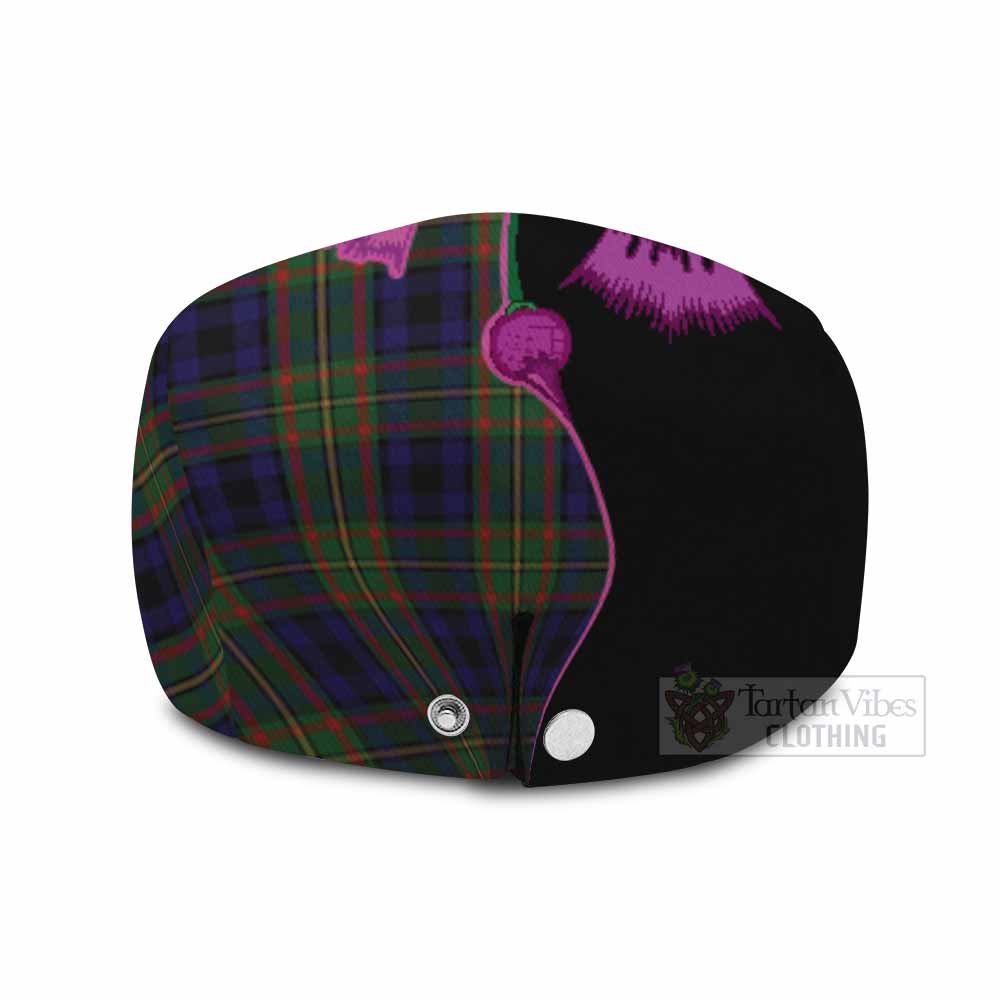 MacLeish (McLeish) Tartan Flat Cap, Jeff Cap Traditional Scottish Thistle