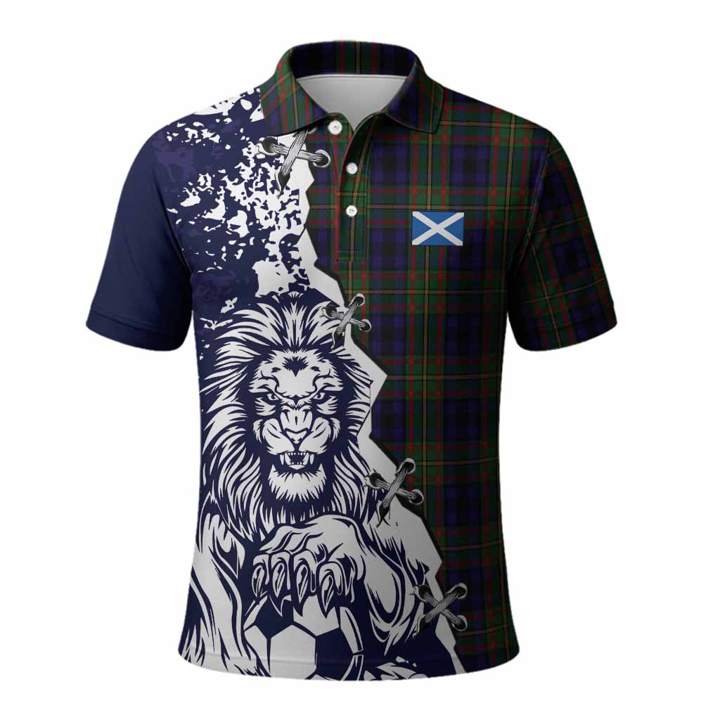 MacLeish (McLeish) Tartan Scottish Polo Shirt Angry Lion With Soccer Ball Style