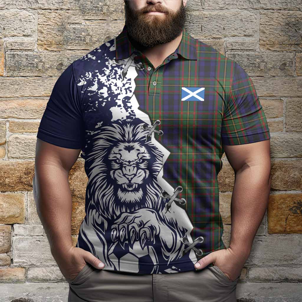MacLeish (McLeish) Tartan Scottish Polo Shirt Angry Lion With Soccer Ball Style