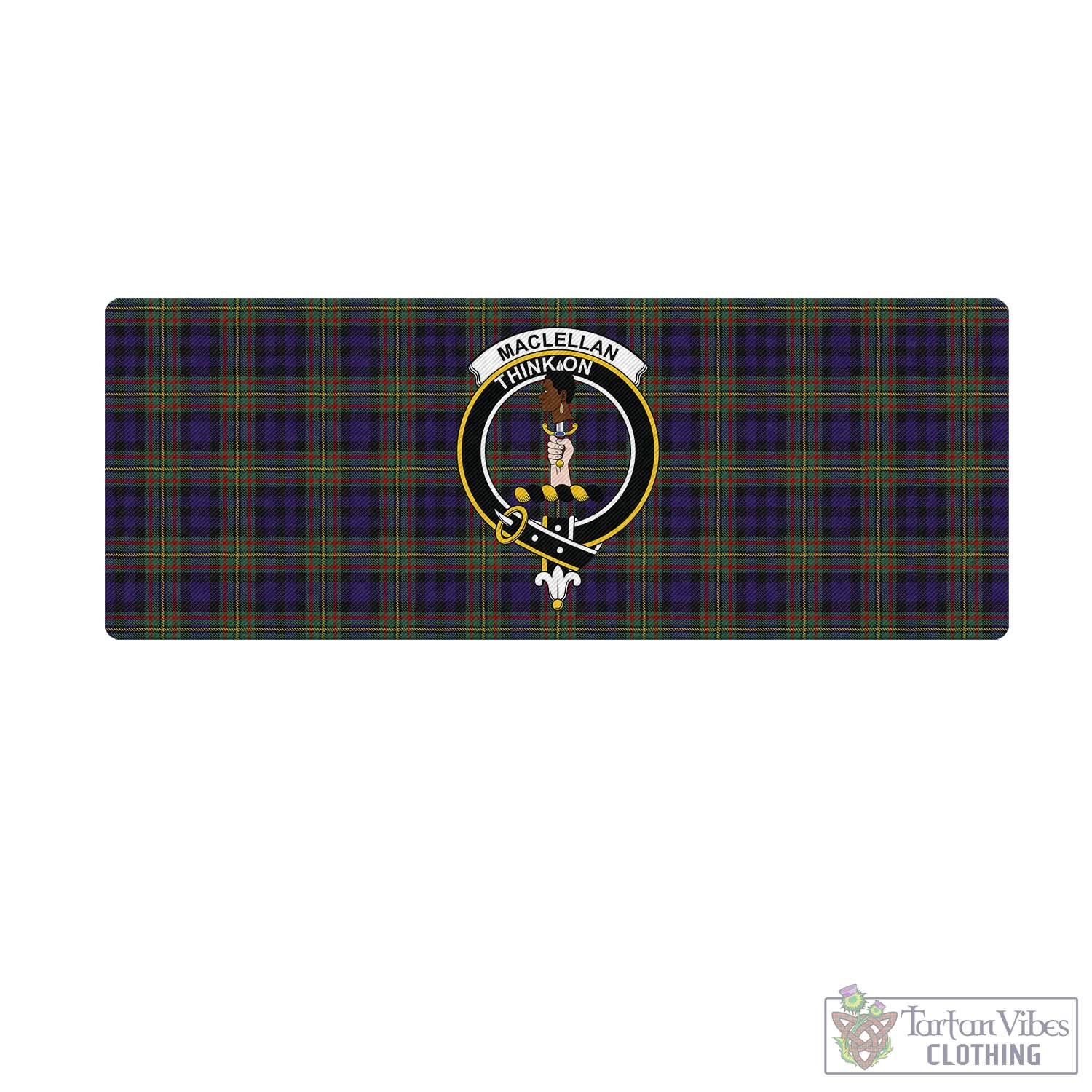 Tartan Vibes Clothing MacLellan Tartan Mouse Pad with Family Crest