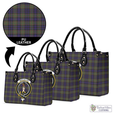 MacLellan (McLellan) Tartan Luxury Leather Handbags with Family Crest