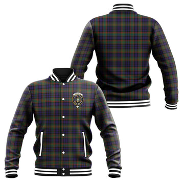 MacLellan (McLellan) Tartan Baseball Jacket with Family Crest