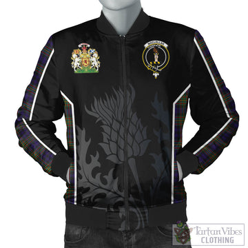 MacLellan Tartan Bomber Jacket with Family Crest and Scottish Thistle Vibes Sport Style