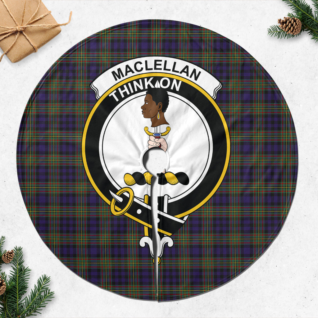 MacLellan Tartan Christmas Tree Skirt with Family Crest - Tartanvibesclothing