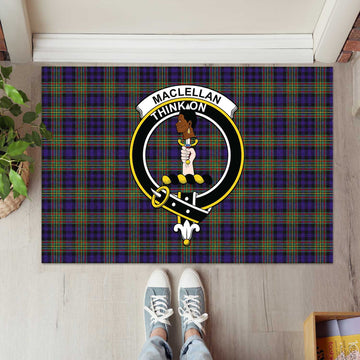 MacLellan (McLellan) Tartan Rubber Doormat with Family Crest