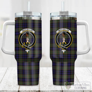 Tartan Vibes Clothing MacLellan Tartan and Family Crest Tumbler with Handle