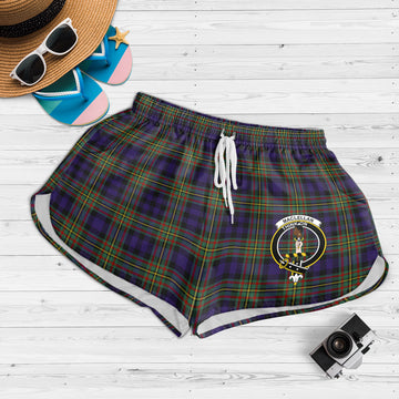 MacLellan (McLellan) Tartan Womens Shorts with Family Crest