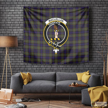 MacLellan Tartan Tapestry Wall Hanging and Home Decor for Room with Family Crest