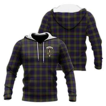 MacLellan (McLellan) Tartan Knitted Hoodie with Family Crest