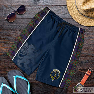 MacLellan Tartan Men's Shorts with Family Crest and Lion Rampant Vibes Sport Style