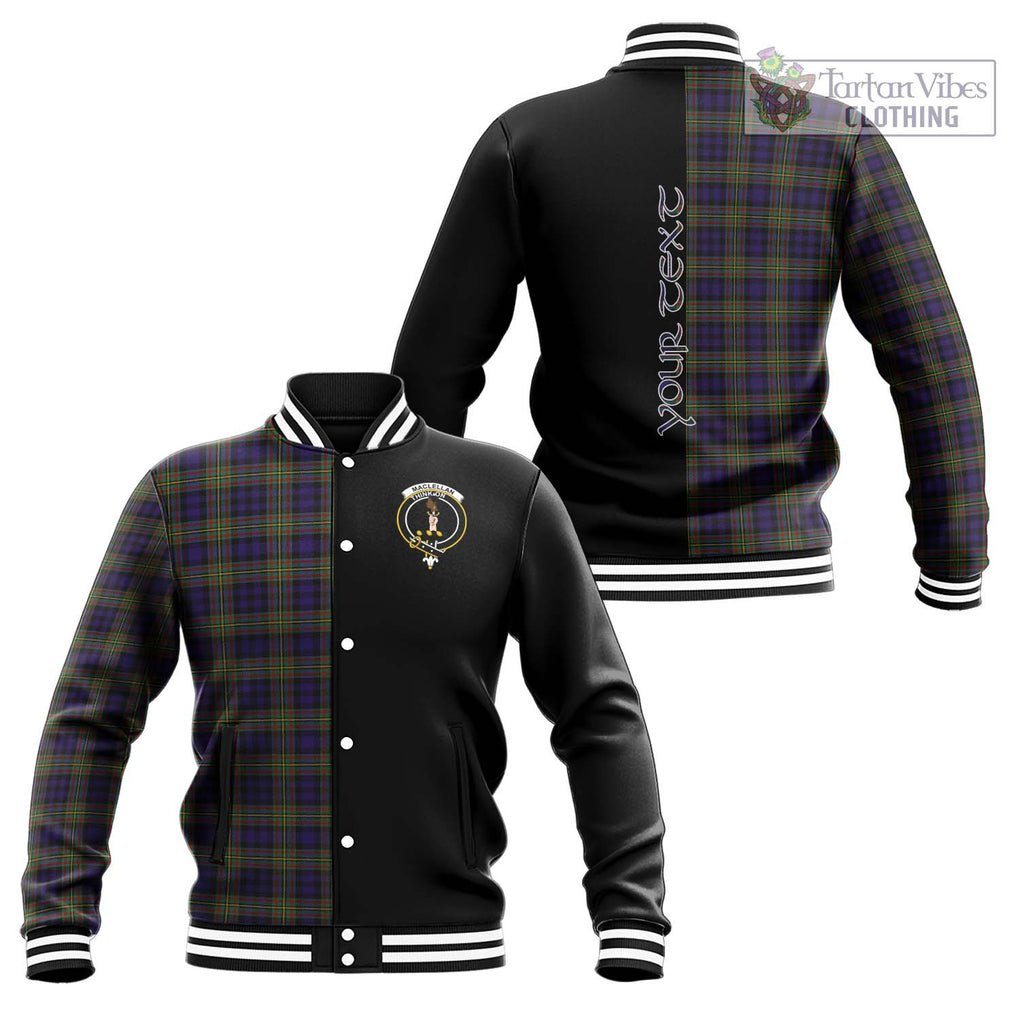 MacLellan (McLellan) Tartan Baseball Jacket with Family Crest and Half Of Me Style Unisex - Tartanvibesclothing Shop
