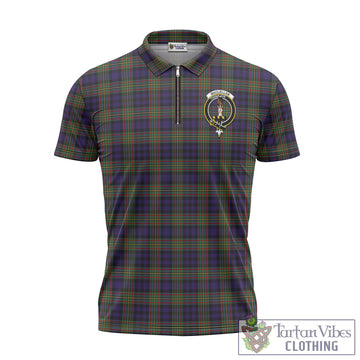 MacLellan (McLellan) Tartan Zipper Polo Shirt with Family Crest