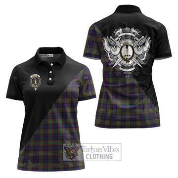 MacLellan (McLellan) Tartan Women's Polo Shirt with Family Crest and Military Logo Style Women - Tartanvibesclothing Shop