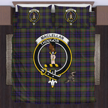MacLellan (McLellan) Tartan Bedding Set with Family Crest