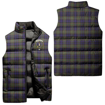 MacLellan (McLellan) Tartan Sleeveless Puffer Jacket with Family Crest