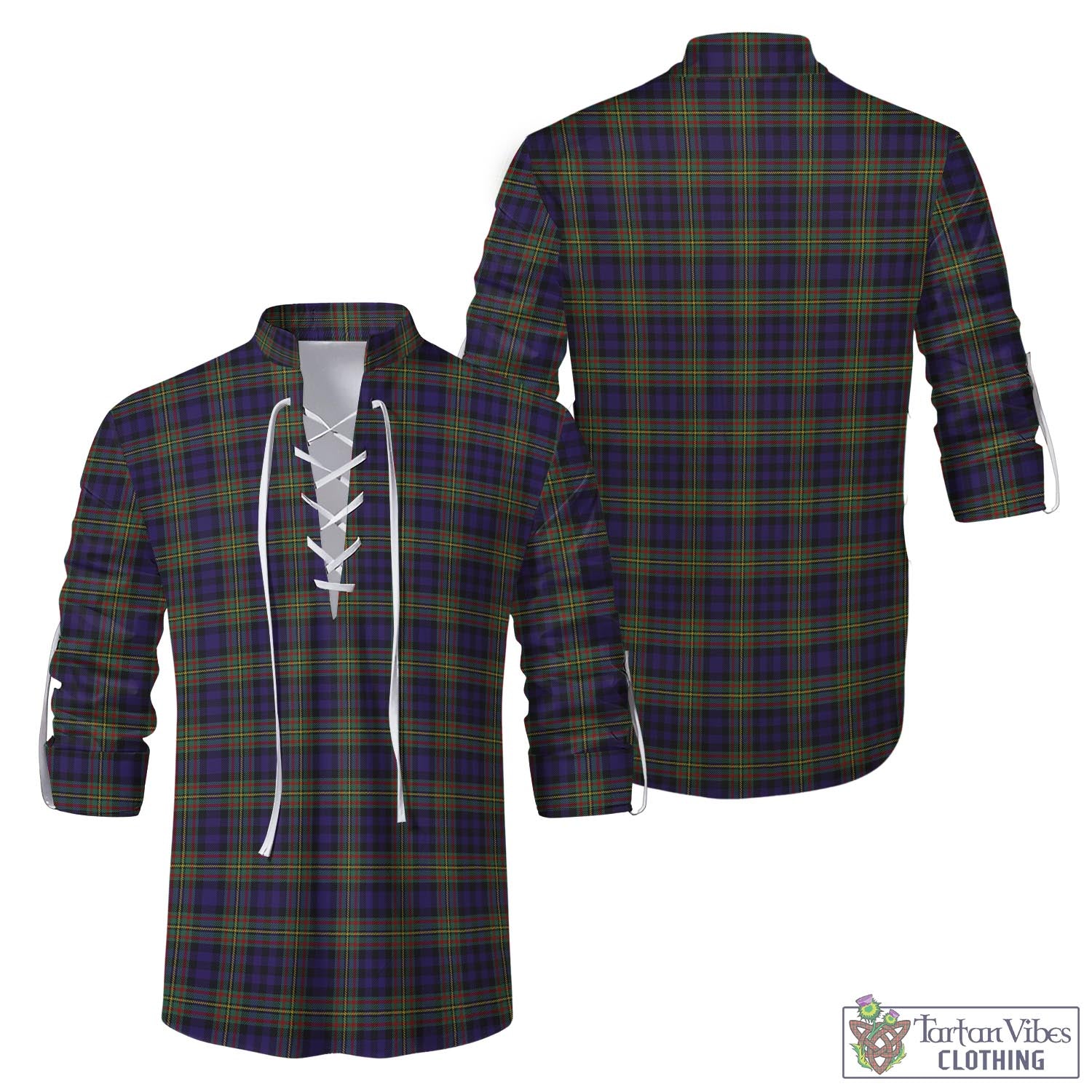 Tartan Vibes Clothing MacLellan Tartan Men's Scottish Traditional Jacobite Ghillie Kilt Shirt