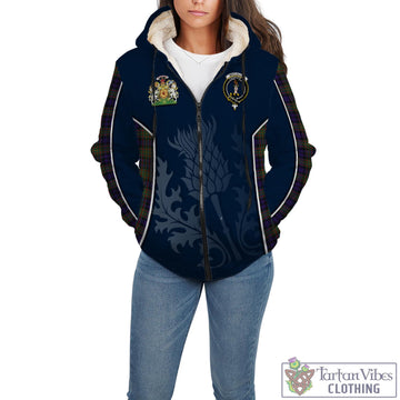 MacLellan Tartan Sherpa Hoodie with Family Crest and Scottish Thistle Vibes Sport Style