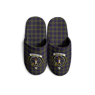 MacLellan Tartan Home Slippers with Family Crest
