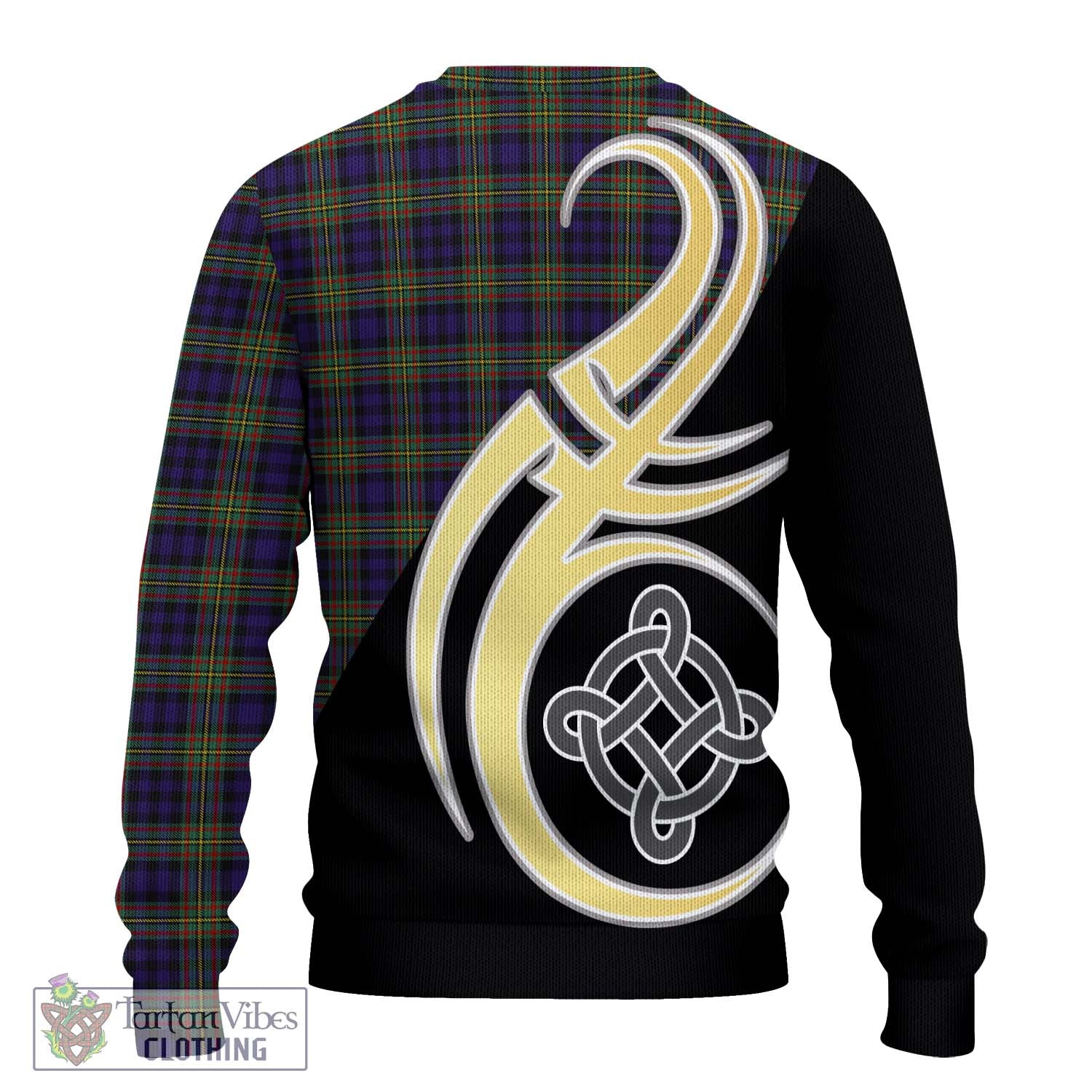 MacLellan (McLellan) Tartan Knitted Sweater with Family Crest and Celtic Symbol Style - Tartan Vibes Clothing