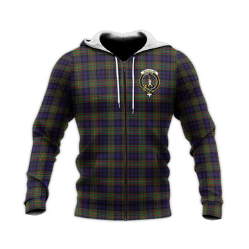 MacLellan Tartan Knitted Hoodie with Family Crest