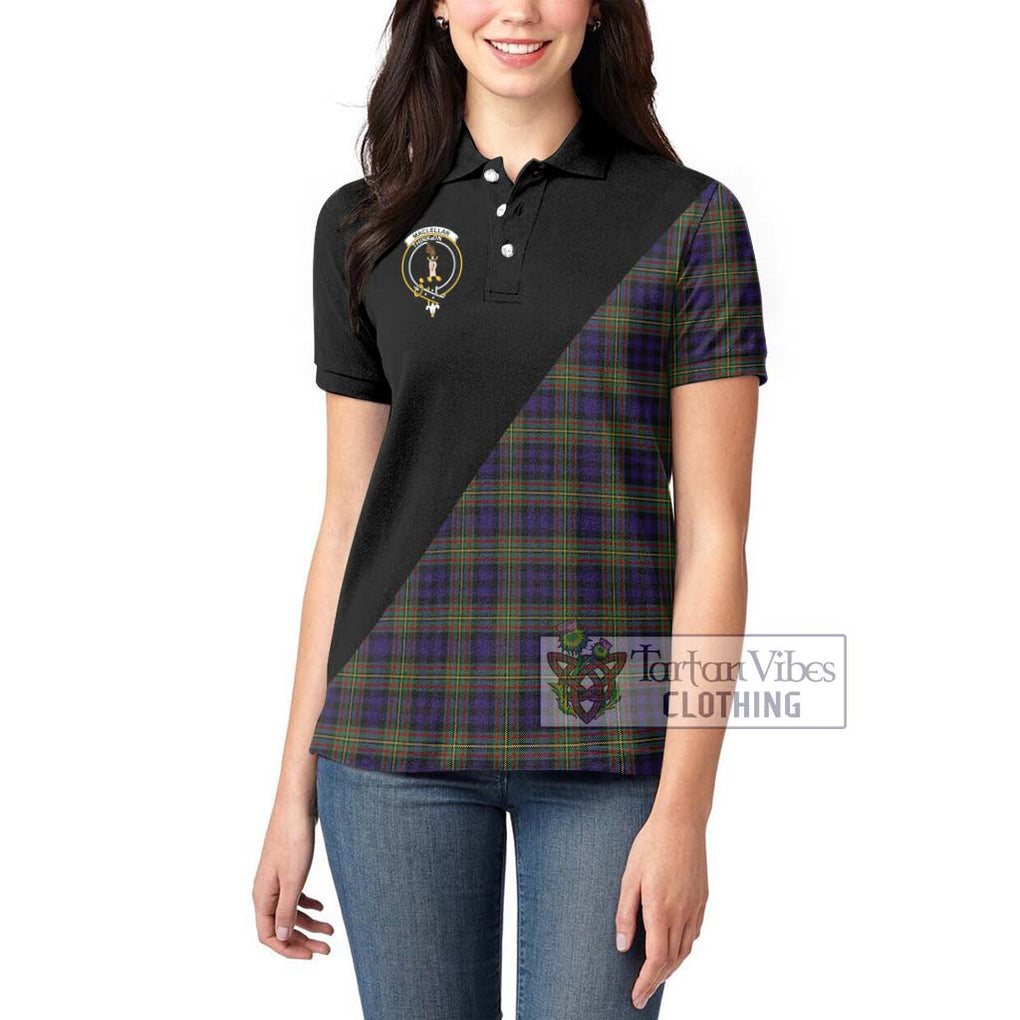 MacLellan (McLellan) Tartan Women's Polo Shirt with Family Crest and Military Logo Style - Tartanvibesclothing Shop