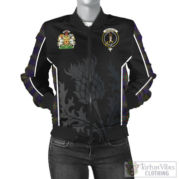 MacLellan Tartan Bomber Jacket with Family Crest and Scottish Thistle Vibes Sport Style