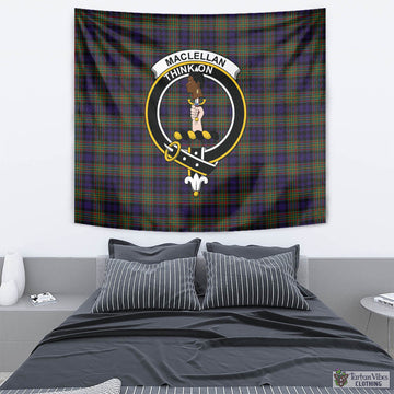 MacLellan Tartan Tapestry Wall Hanging and Home Decor for Room with Family Crest