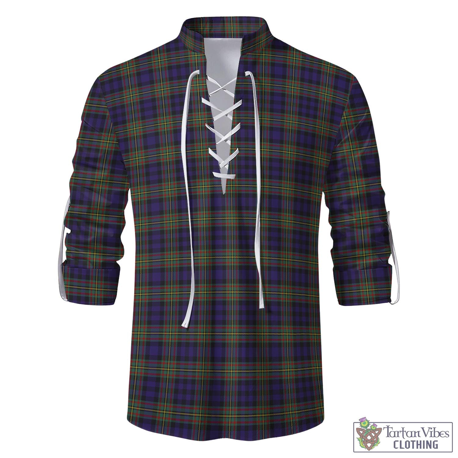 Tartan Vibes Clothing MacLellan Tartan Men's Scottish Traditional Jacobite Ghillie Kilt Shirt