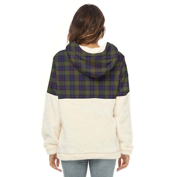 MacLellan (McLellan) Tartan Women's Borg Fleece Hoodie With Half Zip with Family Crest - Tartan Vibes Clothing
