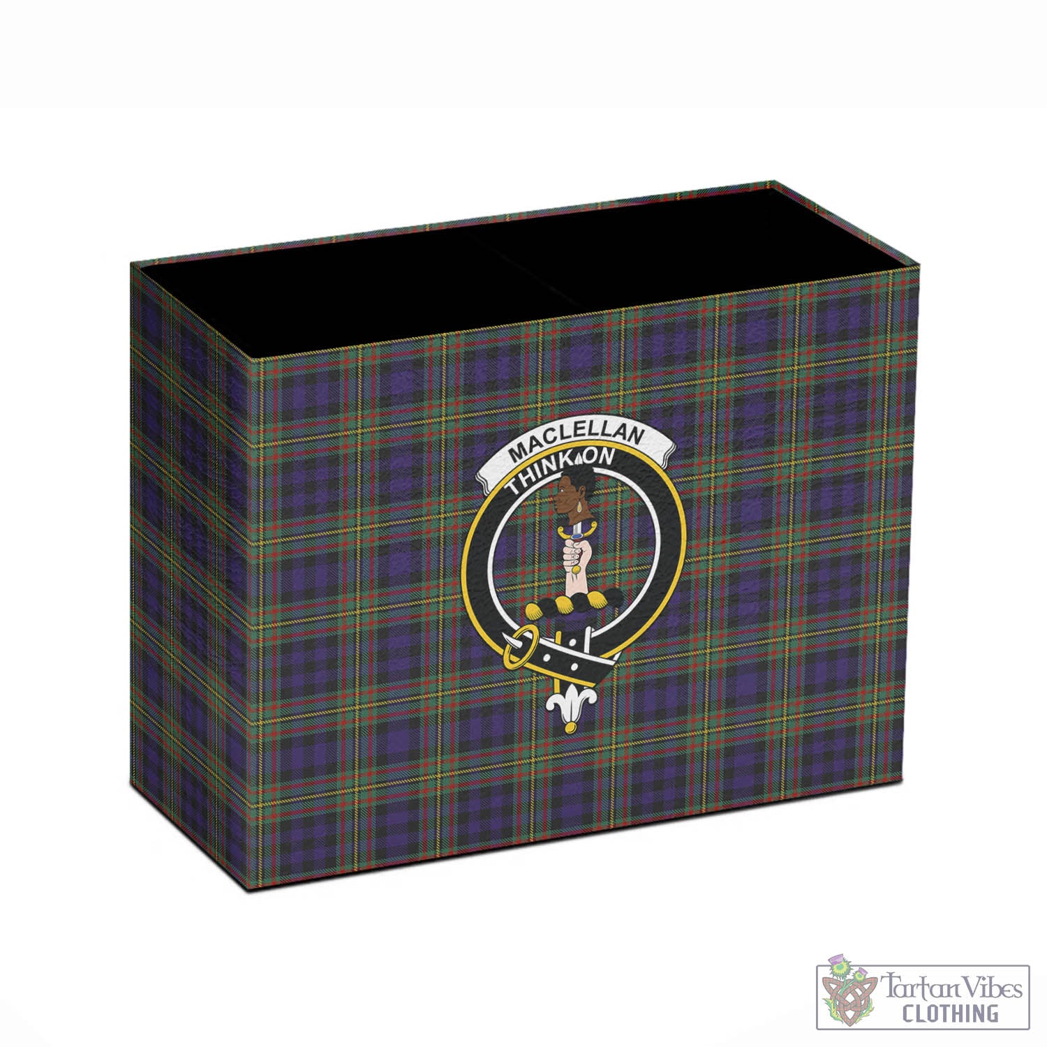 Tartan Vibes Clothing MacLellan Tartan Pen Holder with Family Crest