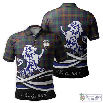 MacLellan Tartan Polo Shirt with Alba Gu Brath Regal Lion Emblem
